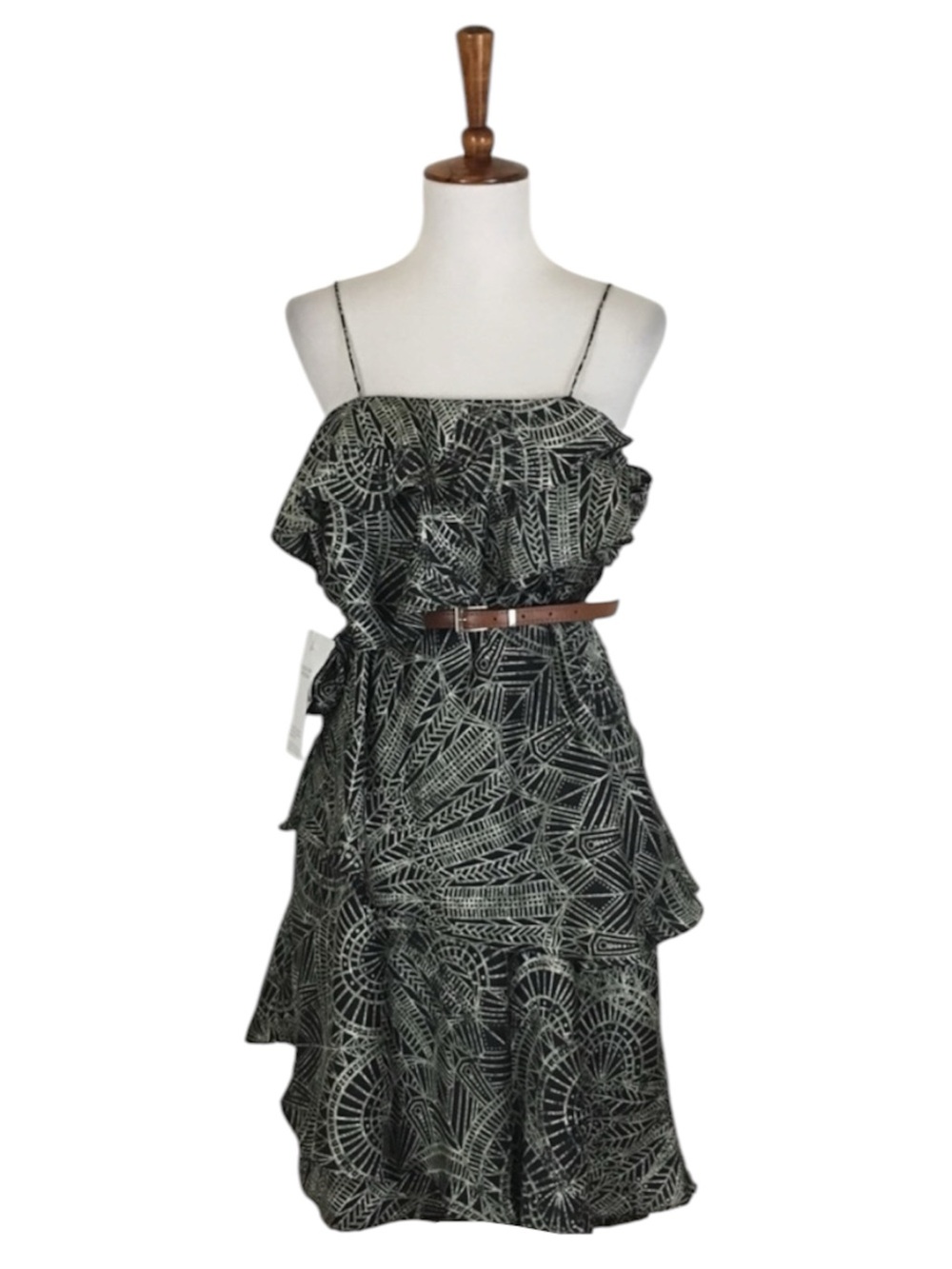 Julie Dillon Lord &‎ Taylor Dress Women’s 4 Tiered Ruffle Sleeveless Soft Girl